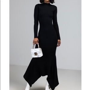 Akira Long Sleeve Turtleneck Ribbed Maxi Dress
